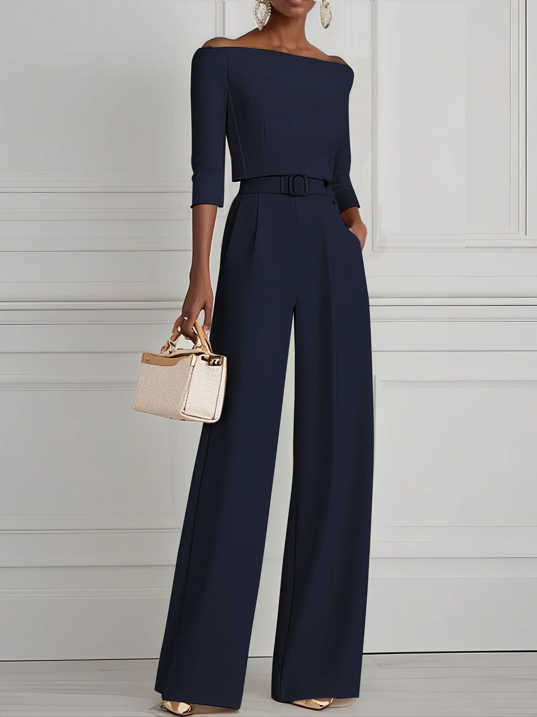 CannesCouture™ | Combinaison à manches courtes et épaules dénudées