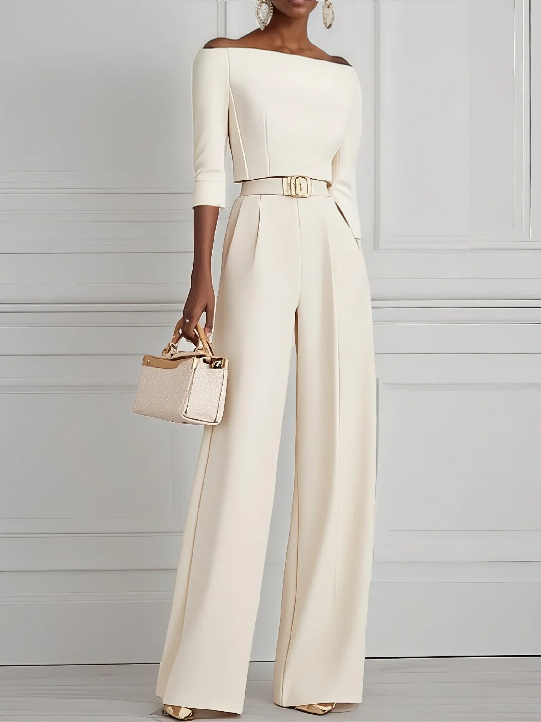 CannesCouture™ | Combinaison à manches courtes et épaules dénudées