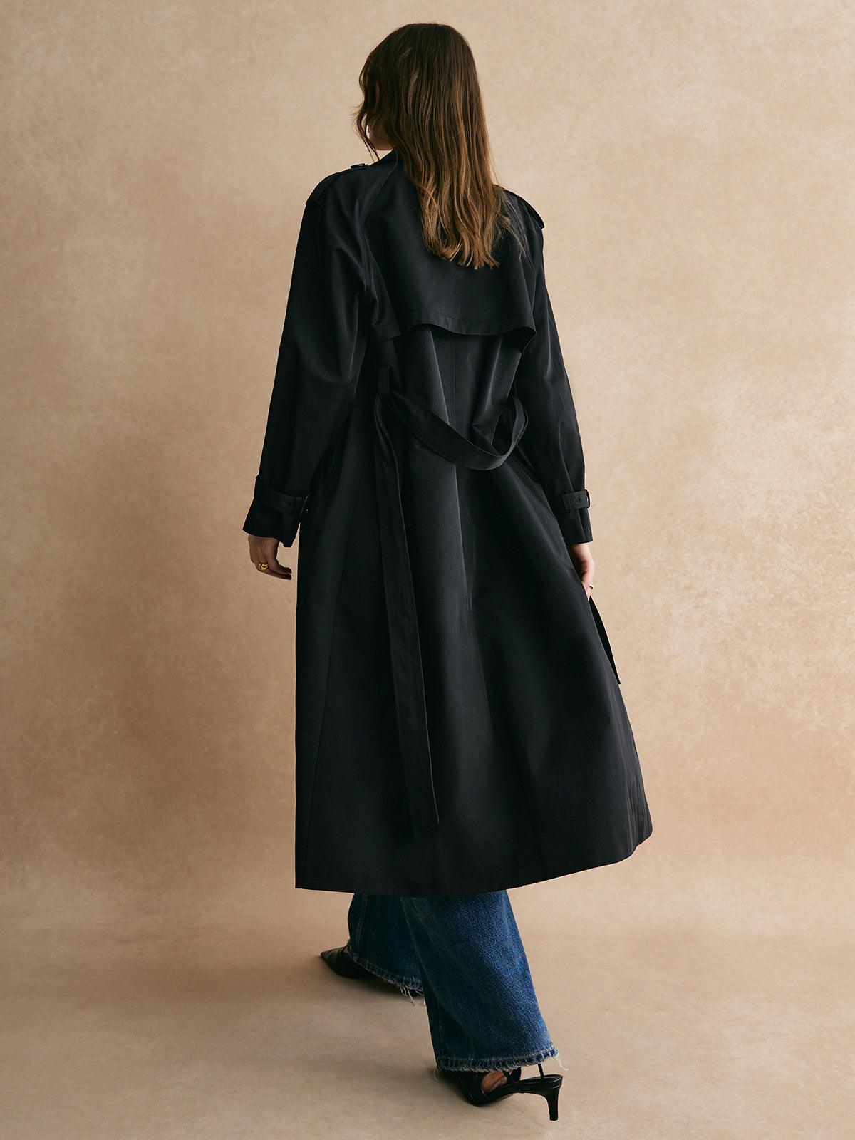 Casual Pockets Long Trench Coat